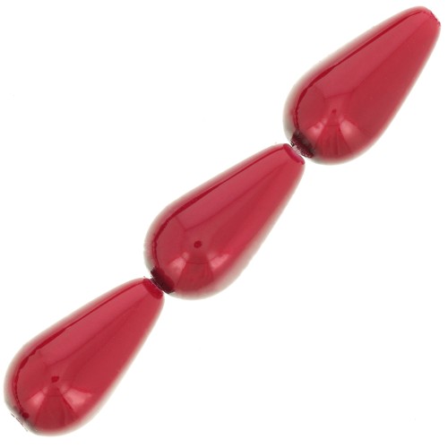 Preciosa Perla Pearshape Pearl 15x8 mm - Red x5