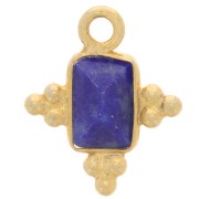 Dije facetado facetado 13x11mm de Plata 925 Dorado con Oro Fino - Lapislázuli|raw }}
