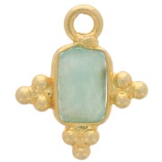 Dije facetado facetado 13x11mm de Plata 925 Plata 925 Oro - Amazonita|raw }}