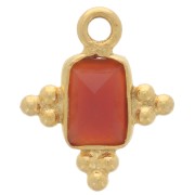 Dije facetado facetado 12.5x10mm de Plata 925 - Cornalina x1|raw }}