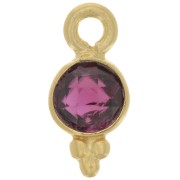 Colgante redondo facetado 10x5 mm - Plata de ley 925 dorada - Granate x1|raw }}