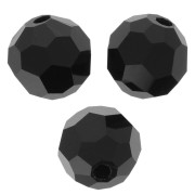 Preciosa Crystal faceted Rounds 6 mm - Jet x6