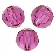 Preciosa Crystal Faceted Rounds 6 mm - Fuchsia x6