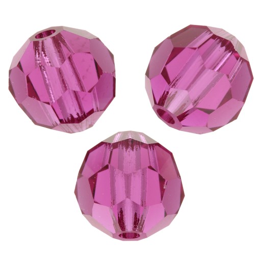 Preciosa Crystal Faceted Rounds 6 mm - Fuchsia x6