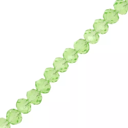 Cuenta redonda facetada - aplanada redonda 6x5 mm Peridoto x41cm