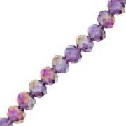 Redondas planas facetadas 6x5 mm Light Amethyst AB x40cm