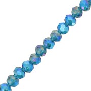 Redondas planas facetadas 6x5 mm Blue Zircon AB x42cm