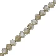 Perles rondelles facettées - rondes aplaties -6x5 mm Black Diamond AB x42cm