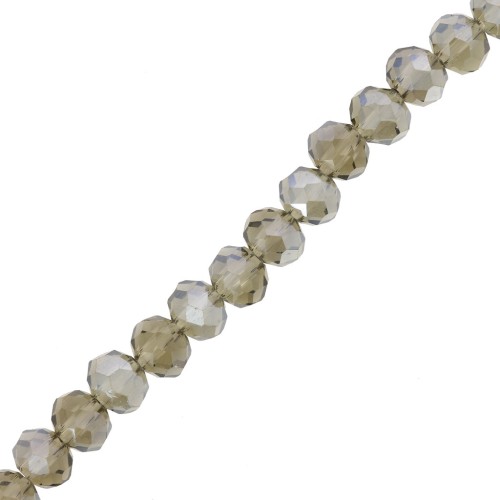 Redondas planas facetadas 6x5 mm Black Diamond AB 42cm