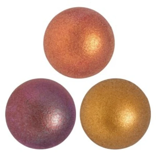 Cabujón de vidrio redondo de Puca® 14 mm - Gold Iris Mat x1