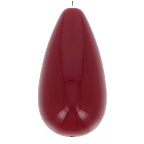 Cuenta de resina de pera 26x14 mm - Burdeos x1