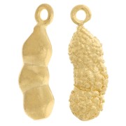 Charm vaina de guisante 17x5 mm - Dorado con oro fino x1