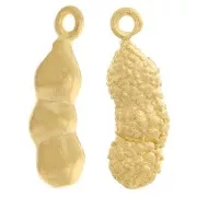 Charm vaina de guisante 17x5 mm - Dorado con oro fino x1