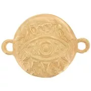 Entrepieza martillada - 2 anillos 16 mm - Chapado en oro x1