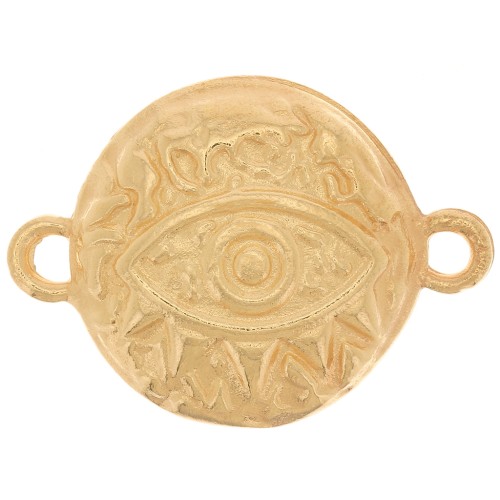 Entrepieza martillada - 2 anillos 16 mm - Chapado en oro x1