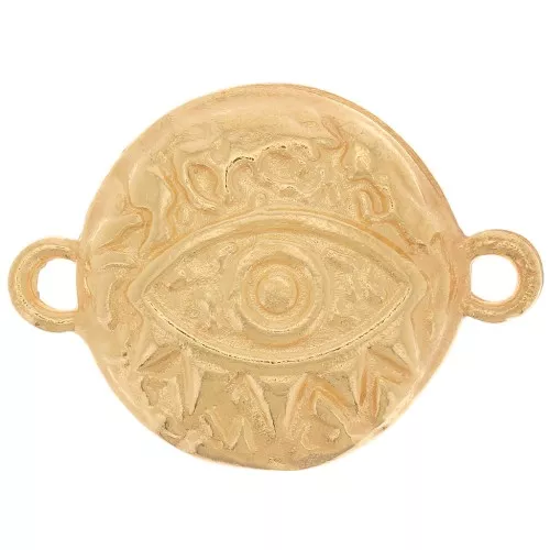 Entrepieza martillada - 2 anillos 16 mm - Chapado en oro x1