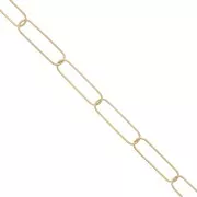 Cadena de malla rectangular de 7,5 mm - Acero inoxidable 304 oro x1m