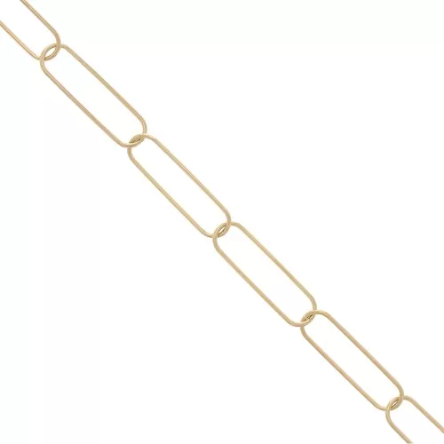 Cadena de malla rectangular de 7,5 mm - Acero inoxidable 304 oro x1m