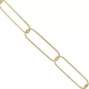 Cadena de malla rectangular de 7,5 mm - Acero inoxidable 304 oro x1m
