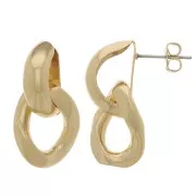 Pendientes con cadena 28x15 mm - Oro x2