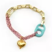 Cierre mosquetón de seguridad de 21 mm - Dorado x1