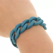 Cadena acrílica 16 mm - Azul opaco gasolina Mate x48cm