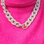 Cadena acrílica 20 mm - Rosa opaco Mate x48cm