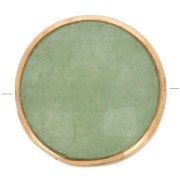 Perla redonda facetada 9 mm - Piedra preciosa - Plata 925 Dorada con oro fino - Aventurina|raw }}