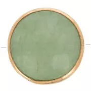 Perla redonda facetada 9 mm - Piedra preciosa - Plata 925 Dorada con oro fino - Aventurina