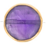 Perla redonda facetada 9 mm - Piedra preciosa - Plata de ley 925 ORO - Amatista|raw }}