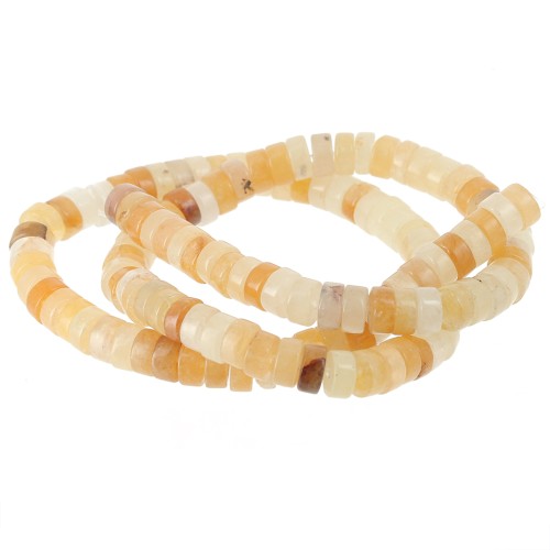 Cuentas arandalas Heishi 6x3 mm - Topacio Jade x38cm