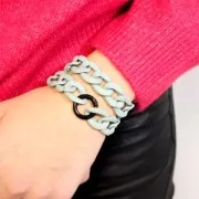 Cierre redondo mosquetón 20 mm - Blanc x1