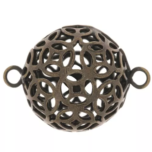 Separadores de bolas de 2 anillos con marca de agua 17x12 mm - Bronze x10