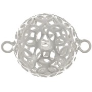 Separadores de bolas de 2 anillas con marca de agua 17x12 mm - Chapado en plata fina x10|raw }}