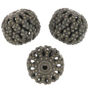 Cuentas redondas de filigrana aplanada 8x7 mm - Bronce x10|raw }}