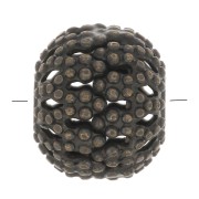 Cuentas redondas de filigrana aplanada 8x7 mm - Bronce x10