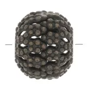 Cuentas redondas de filigrana aplanada 8x7 mm - Bronce x10