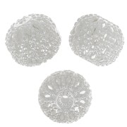 Cuentas redondas de filigrana aplanada 8x7 mm - Chapado en plata fina x10|raw }}