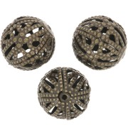 Cuentas redondas de filigrana 12 mm - Bronce x10|raw }}