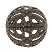 Cuentas redondas de filigrana 12 mm - Bronce x10