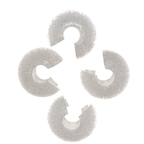 Tapas de cuentas de diamante triturables de 9 mm - Chapado en plata fina x20