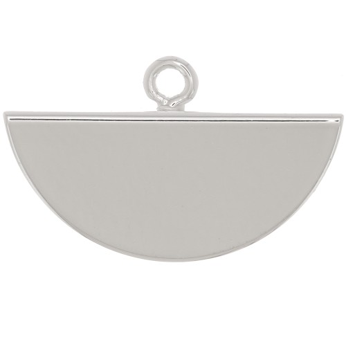 Terminal de media luna punta 18x11 mm - Chapado en plata fina x1