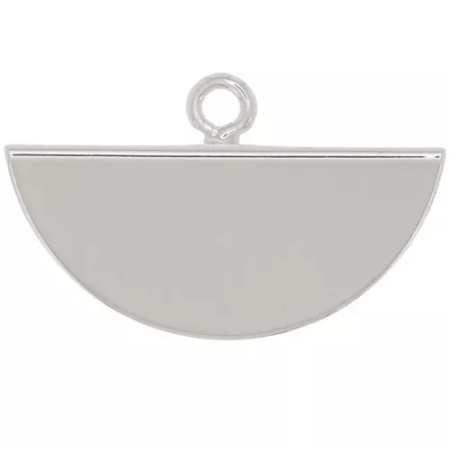 Terminal de media luna punta 18x11 mm - Chapado en plata fina x1