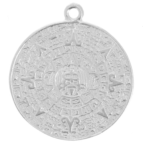 Colgante Calendario Azteca 21,5 mm, Plata 925 Plateado x1