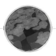 Cuenta de piedra redonda facetada de 9 mm - Plata 925 - Obsidiana moteada x1