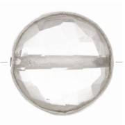 Cuenta de gema redonda facetada 9 mm - Plata 925 - Cristal de roca x1|raw }}