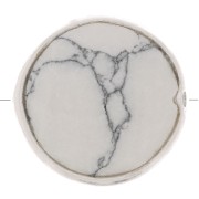 Cuenta de piedra redonda facetada de 9 mm - Plata de ley 925 - Howlita x1|raw }}