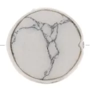 Cuenta de piedra redonda facetada de 9 mm - Plata de ley 925 - Howlita x1