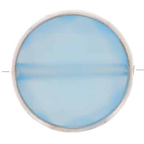 Cuenta de piedra redonda facetada de 9 mm - Plata de ley 925 - Ónix azul x1