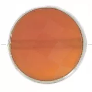 Cuenta de piedra preciosa redonda facetada de 9 mm de plata 925 - Cornalina x1